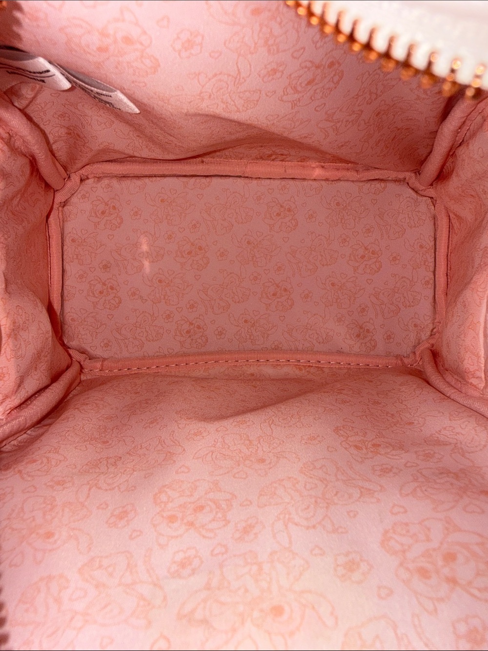 Loungefly Cream Mini Backpack with Blue & Pink Stitch Print - Picture 2 of 3